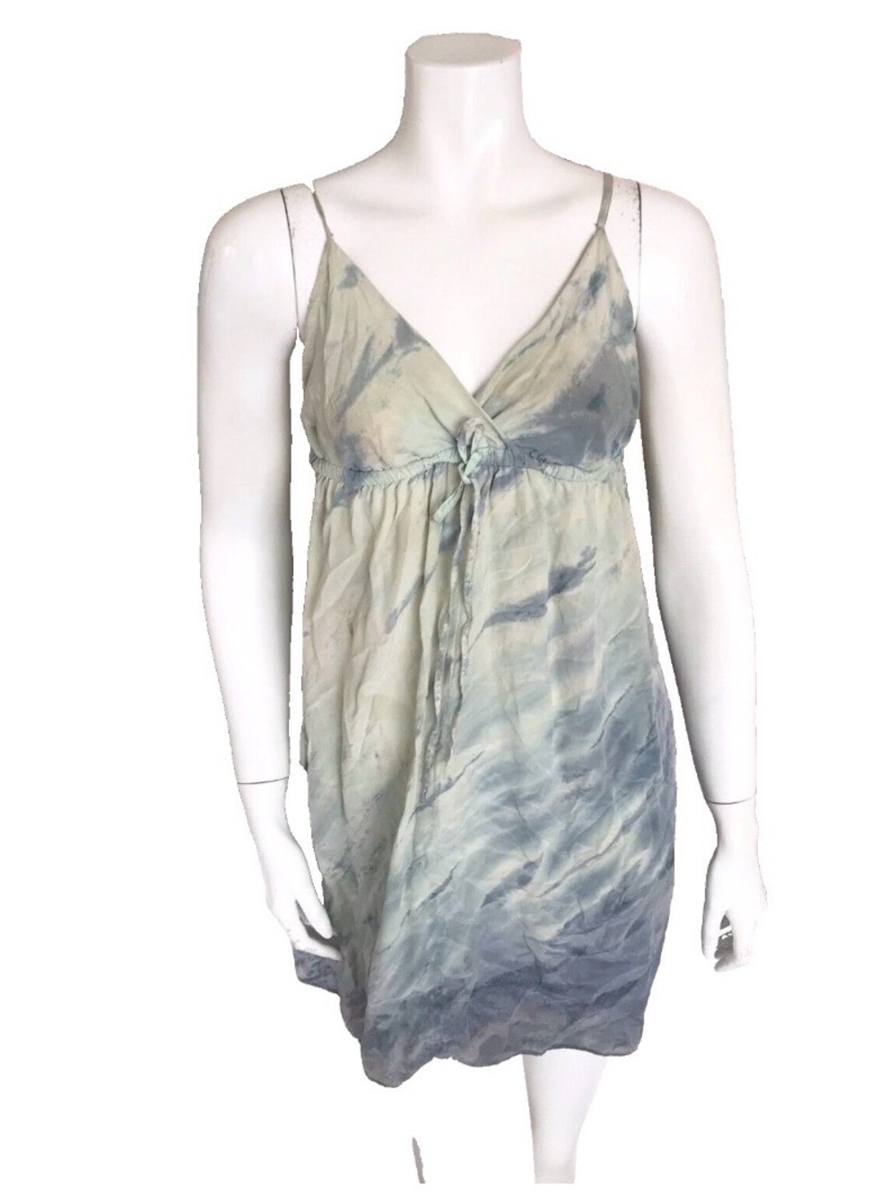 Gypsy 05 Silk Green Grey Tie Dye Short Revolve Clothing Mini Dress Size XS